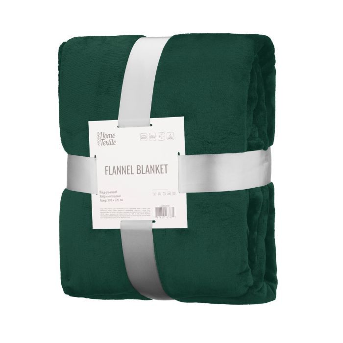 Плед Ardesto Flannel 200х220см, 100% поліестер, смарагдовий (ART0224SB)
