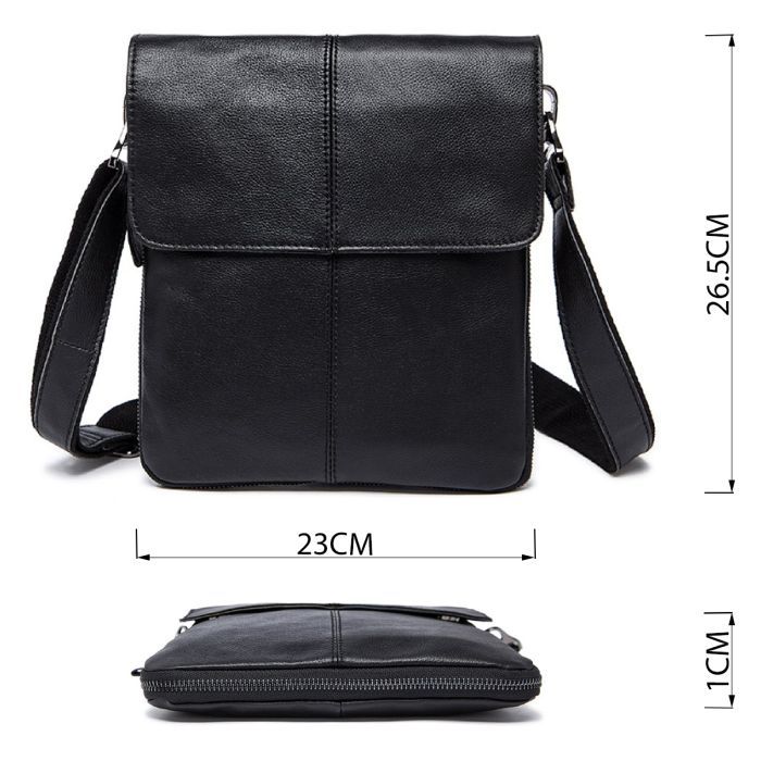 Сумка Vintage Шкіряна Чорна (14884) зображення 3