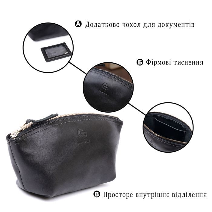 Косметичка Grande Pelle Зі шкіри Червона (11303) зображення 4