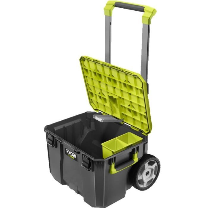 Ящик для инструментов Ryobi модульный Link RSL201, на колесиках, телескопическая рукоятка, 39х57х49.5см, пластик (5132006074)