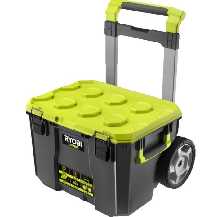 Ящик для инструментов Ryobi модульный Link RSL201, на колесиках, телескопическая рукоятка, 39х57х49.5см, пластик (5132006074) изображение 2