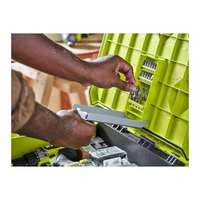 Ящик для инструментов Ryobi модульный Link RSL201, на колесиках, телескопическая рукоятка, 39х57х49.5см, пластик (5132006074) изображение 7