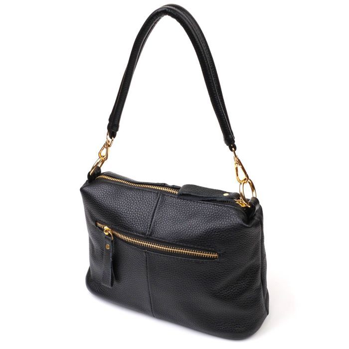 Сумка Vintage Из натуральной кожи Черная (22135) изображение 2