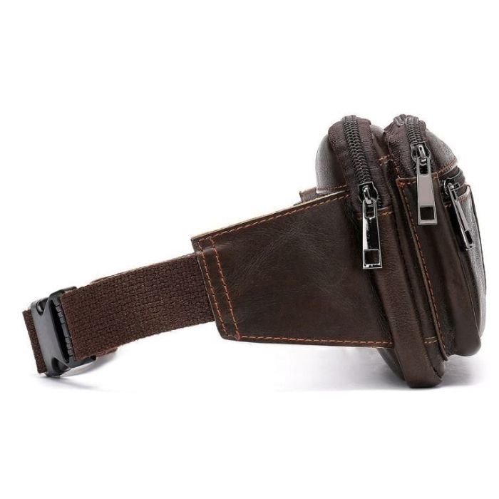 Сумка Vintage На пояс Коричневая (14727) изображение 10