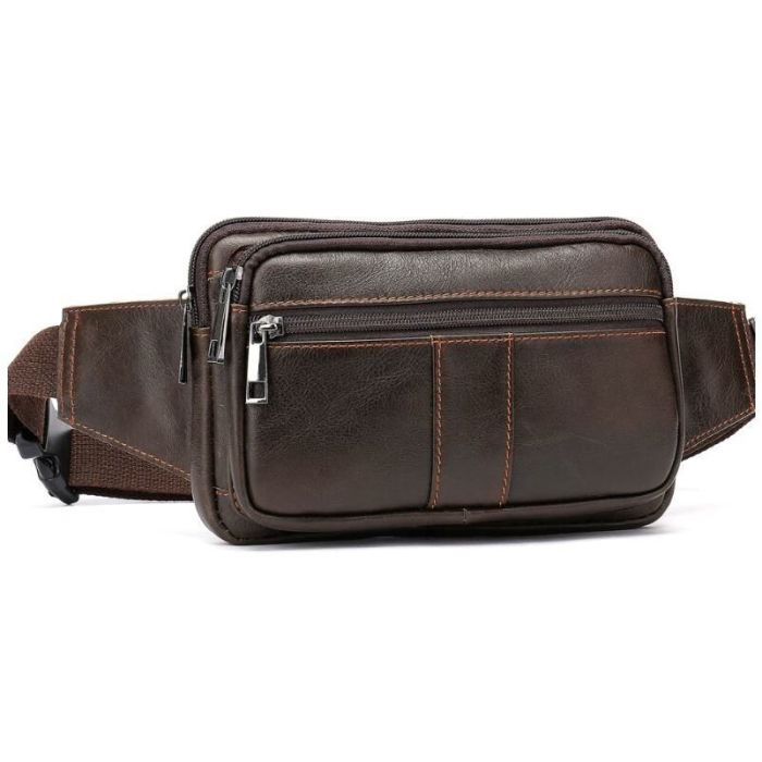 Сумка Vintage На пояс Коричневая (14727) изображение 9