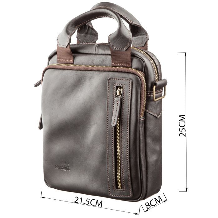 Сумка Shvigel В гладкой коже Коричневая (11183) изображение 3