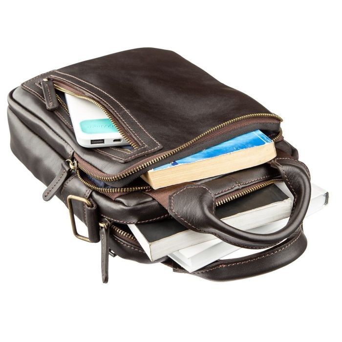 Сумка Shvigel В гладкой коже Коричневая (11183) изображение 5