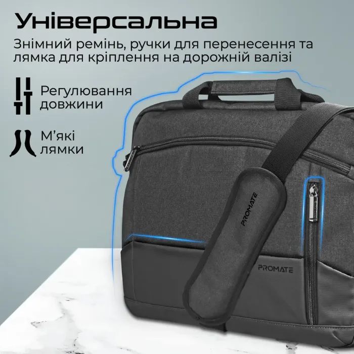 Сумка для ноутбука Promate 15.6" Satchel-MB Blue (satchel-mb.blue) изображение 6