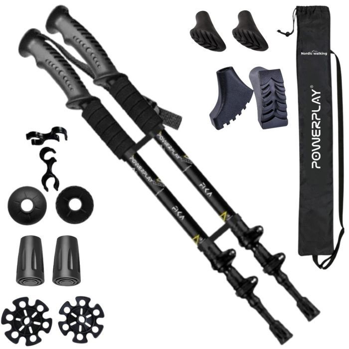 Треккинговые палки PowerPlay 9109 Fika Black/Yellow 60-135 см (PP_9109_Fika_Bl/Yellow)