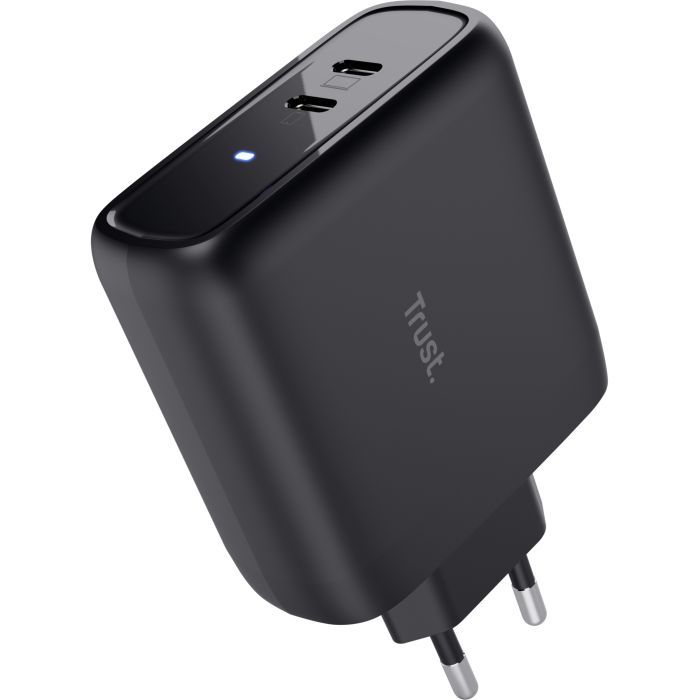 Зарядное устройство Trust Maxo 65W 2xUSB-C PD black (25380_TRUST) изображение 2