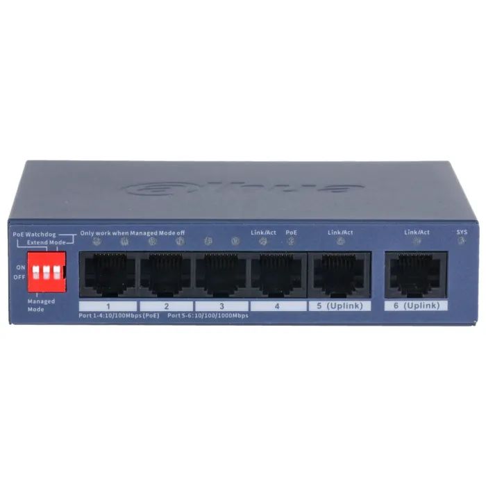 Коммутатор сетевой Dahua DH-CS4006-4ET2GT-36 PoE
