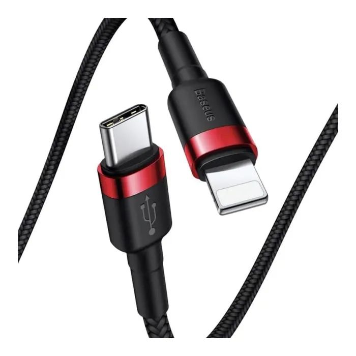 Дата кабель USB-C to Lightning 1.0m Cafule PD 20W red+black Baseus (CATLKLF-91) зображення 3