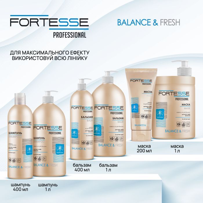 Шампунь Fortesse Professional Balance & Fresh 1000 мл (4820000306201) зображення 6
