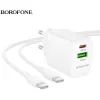 Зарядное устройство BOROFONE BN29 Fuente 1xUSB-C PD30W + 1xUSB QC3.0 White (6941991120329) изображение 4