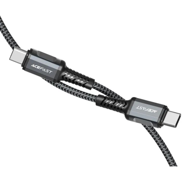 Дата кабель USB-C to USB-C 1.2m 3A nylon C1-03 black Acefast (AFC1-03B) изображение 2
