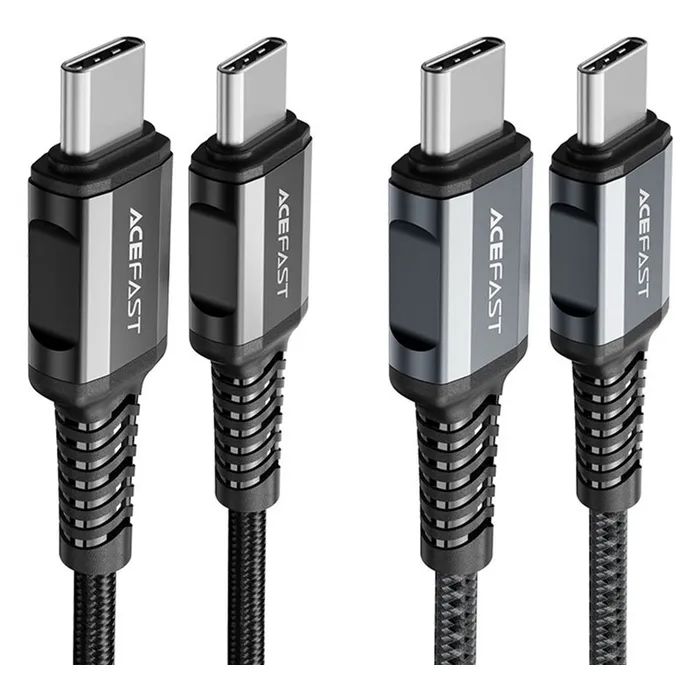 Дата кабель USB-C to USB-C 1.2m 3A nylon C1-03 black Acefast (AFC1-03B) изображение 3
