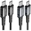 Дата кабель USB-C to USB-C 1.2m 3A nylon C1-03 black Acefast (AFC1-03B) изображение 3