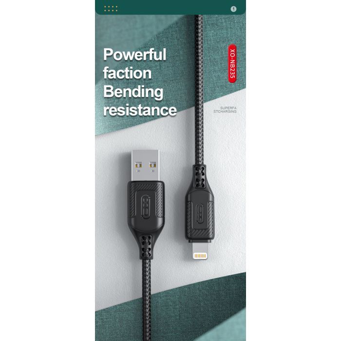 Дата кабель USB 2.0 AM to Lightning 1.0m braided Zebra XO (NB235_L_White) изображение 6