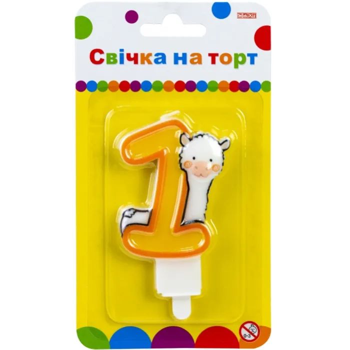 Свічка Maxi Llama "1" висотою 7,62 см (MX622068-1)
