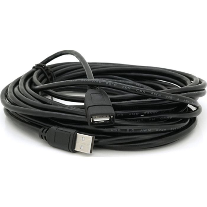 Дата кабель USB 2.0 AM/AF 10.0m ferrite black Voltronic (YT-AM/AF-10BL)