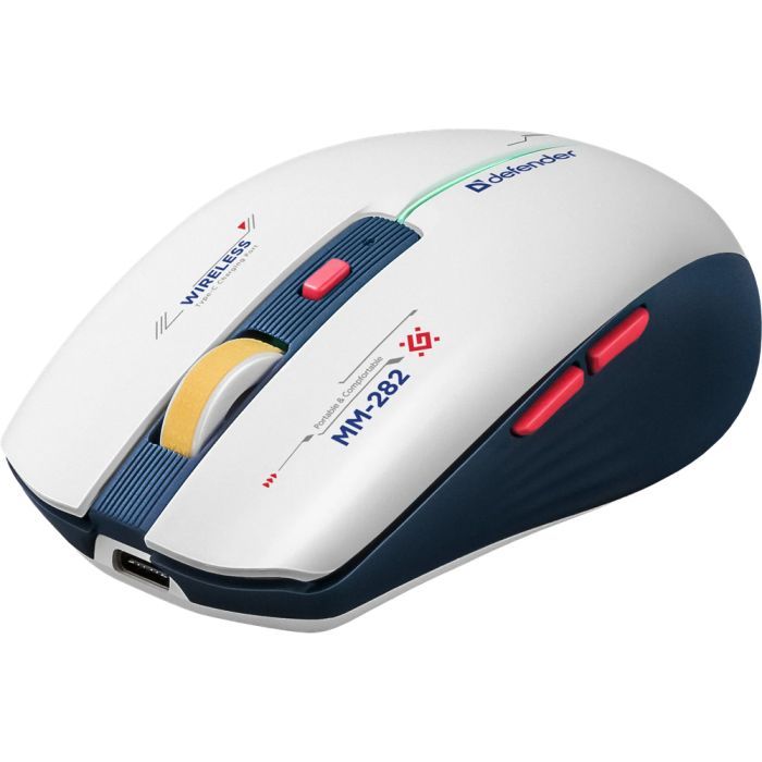 Мышка Defender Dila MM-282 Wireless White/Blue (52282) изображение 5