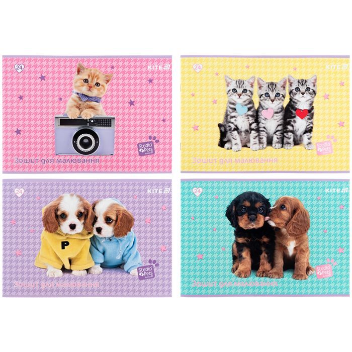 Альбом для рисования Kite Studio Pets, 24 листа (SP25-242)
