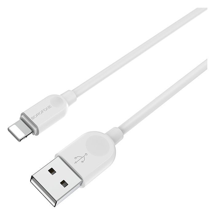 Дата кабель USB 2.0 AM to Lightning 1.0m 2.4A white BOROFONE (6957531089971) зображення 2