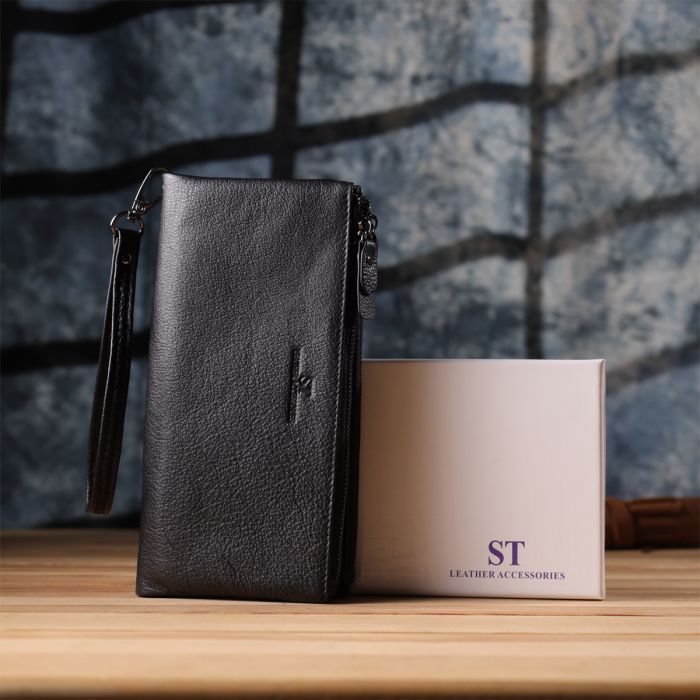 Гаманець ST Leather Шкіряний Чорний (23111) зображення 11