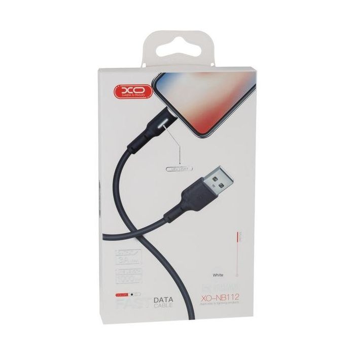 Дата кабель USB 2.0 AM to Lightning 1.0m 3A black XO (NB112-i-BK) изображение 3