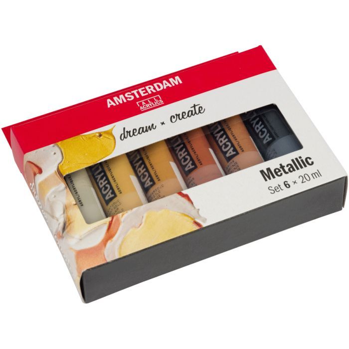 Акрилові фарби Royal Talens AMSTERDAM METALLIC, 6*20 мл (8712079451110) зображення 2