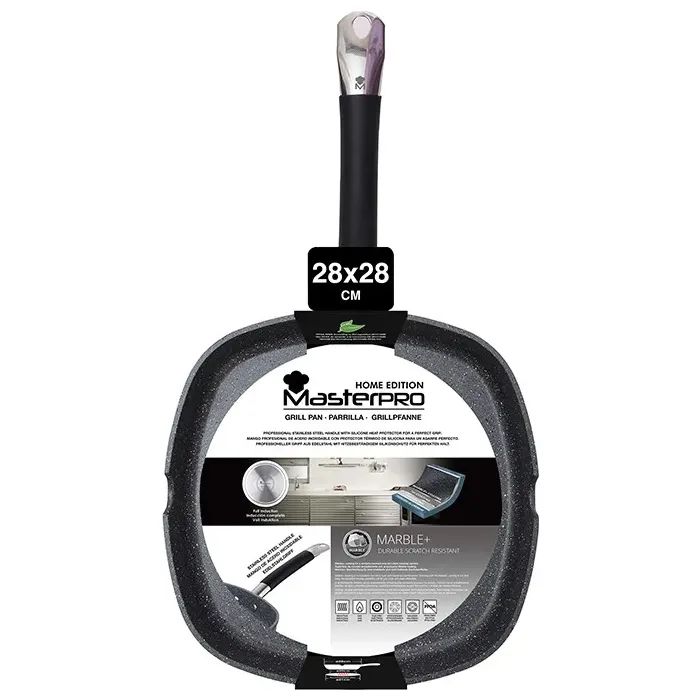 Сковорода MasterPro Home edition, гриль 28 х 28 см (BGMP-3292-BK) зображення 2