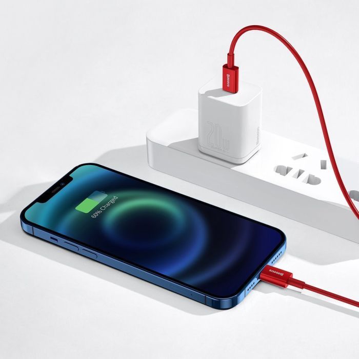 Дата кабель USB-C to Lightning 1.0m 20W red Baseus (CATLYS-A09) изображение 7