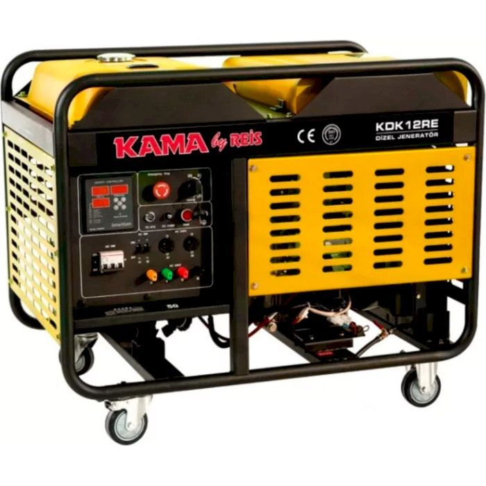 Генератор KAMA KDK12RE, дизельний, 230V, 50Hz, 12kVA/10kW, 34л, 3л/год, стартер, водяне охол. (KDK12RE)