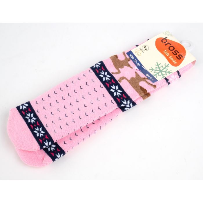 Шкарпетки дитячі Bross махрові (9906-2-4-darkpink)