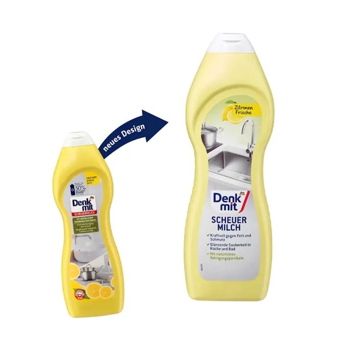 Крем для чистки кухни DenkMit Scheuermilch Frischer Zitrus-Duft Лимонная свежесть 750 мл (4066447789379) изображение 2