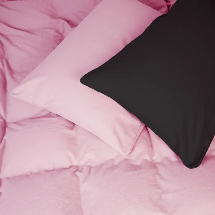 Постельное белье MirSon 002-008 Black/Pink Фланель 2x143x210 Семейный (2200009661877)