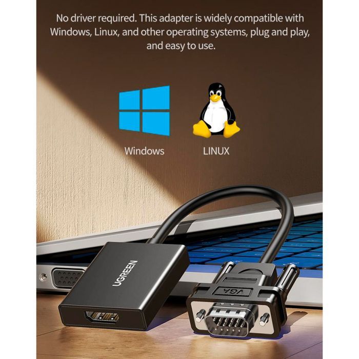 Переходник VGA M to HDMI F CM513 black UGREEN (50945) изображение 6