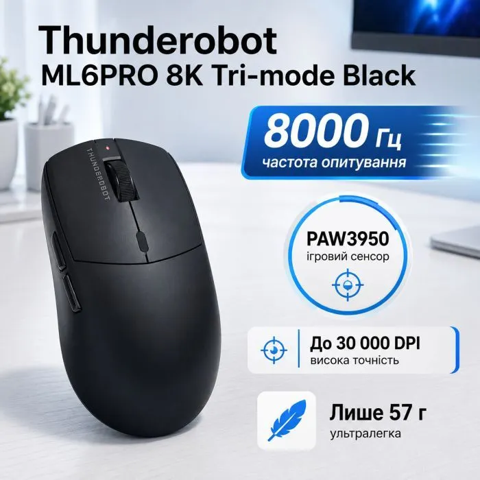 Мишка Thunderobot ML6Pro 8K Tri-mode Black (6974511794007) зображення 6