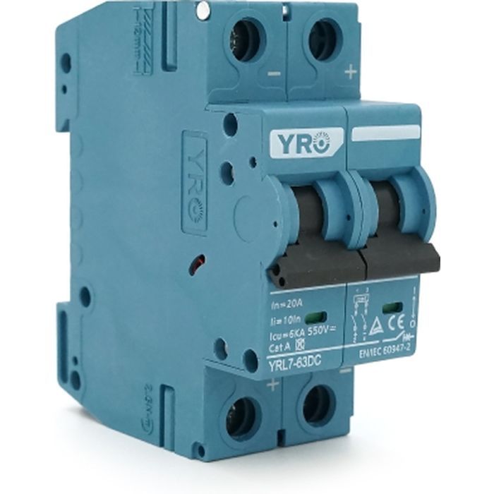 Автоматический выключатель YRO YRL7-63DC/550 2P 20A