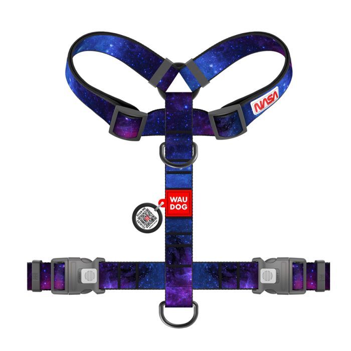 Шлея для собак WAUDOG H-подібна анатомічна Nylon з QR адресником "NASA21" пластиковий фастекс XL (347-0148) зображення 2