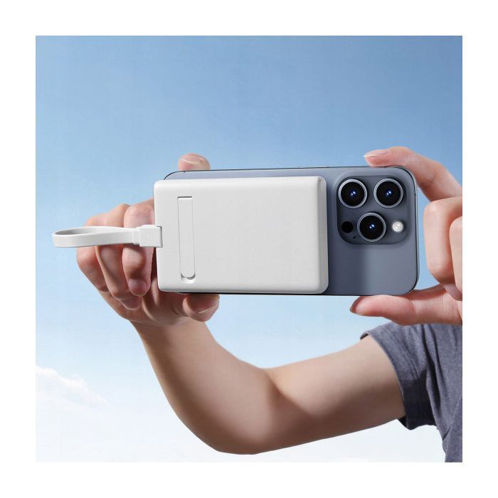 Батарея универсальная JOYROOM Magnetic Wireless 10000mAh 20W QC, USB-C In/Out White (JR-PBM01 / 6941237112545) изображение 9