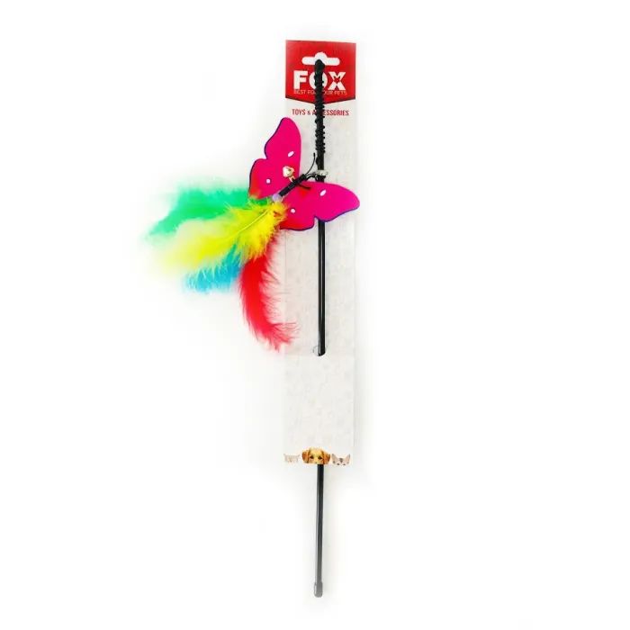 Игрушка для кошек "FOX" Удочка-дразнилка "Бабочка с пухом" (6912102124598)