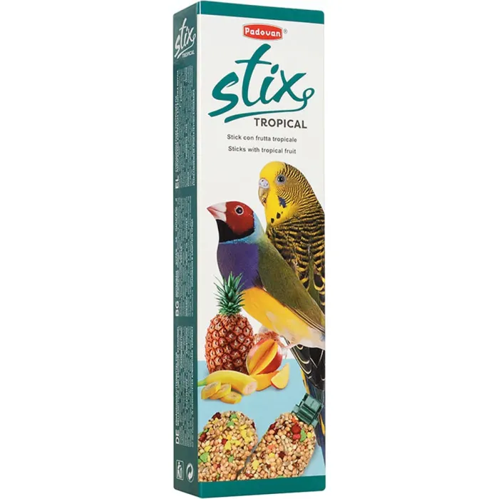 Лакомство для птиц Padovan Stix Tropical для волнистых попугаев и амадинов 80 г (8001254002071)
