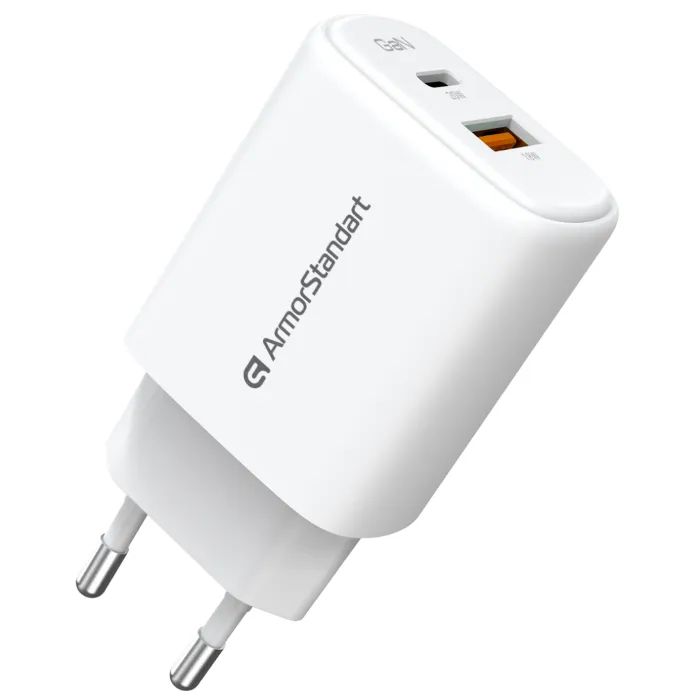 Зарядное устройство Armorstandart 1xUSB-C + 1xUSB 20W GaN white (ARM89531) изображение 4
