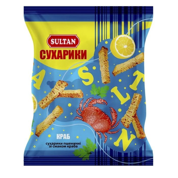 Сухарики Sultan со вкусом краба 90 г (slt.51073)