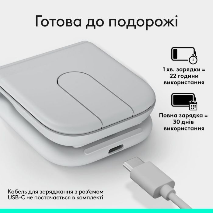 Мышка Logitech Mobi Fold Bluetooth Graphite (910-007604) изображение 5