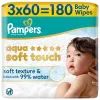 Детские влажные салфетки Pampers Aqua Soft Touch 3x60 шт (180 шт) (8006530139953)