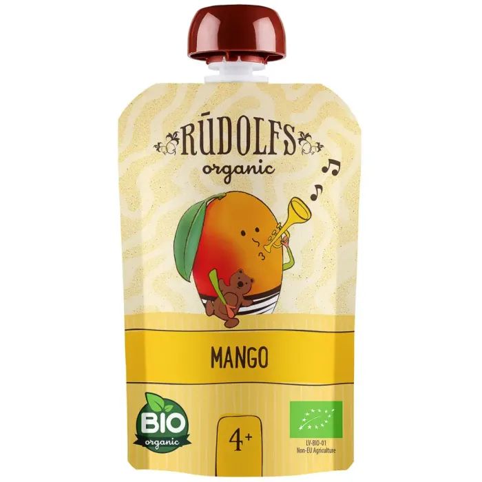 Детское пюре Rudolfs органическое манго 4+, 90 г (4751017943083)