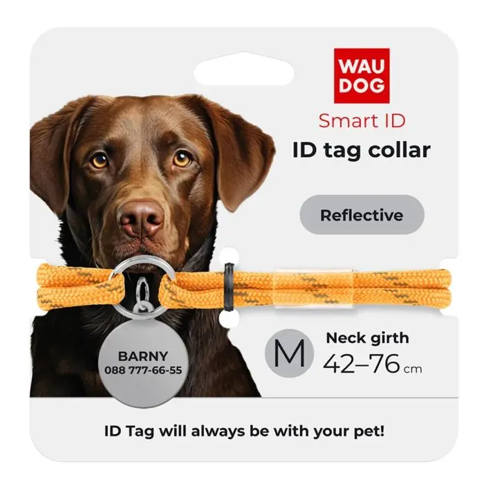 Шнурок для адресника WAUDOG Smart ID світловідбивний М золотий (603917) зображення 2