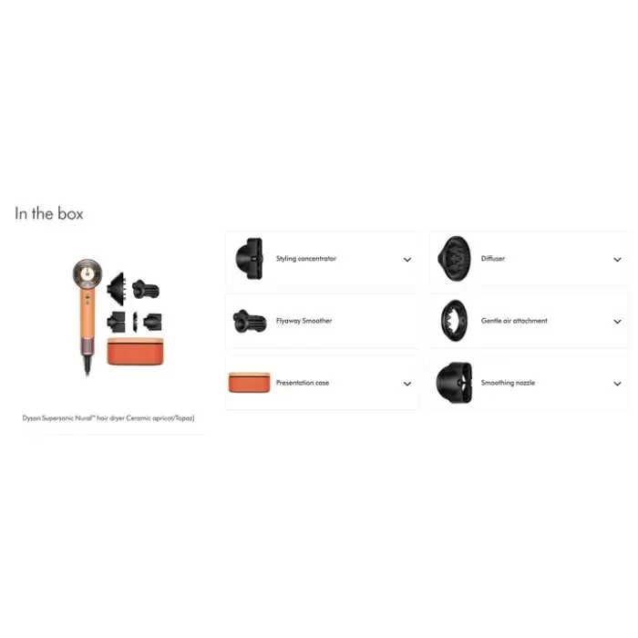 Фен Dyson HD16 Nural Straight/Wavy Ceramic apricot/Topaz (176964-01) изображение 2